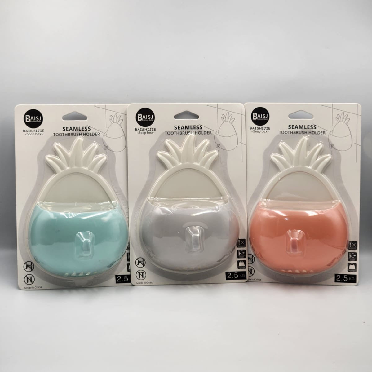 منظم الحمام المثبت على الحائط - معجون أسنان بدون حفر وحامل مشط