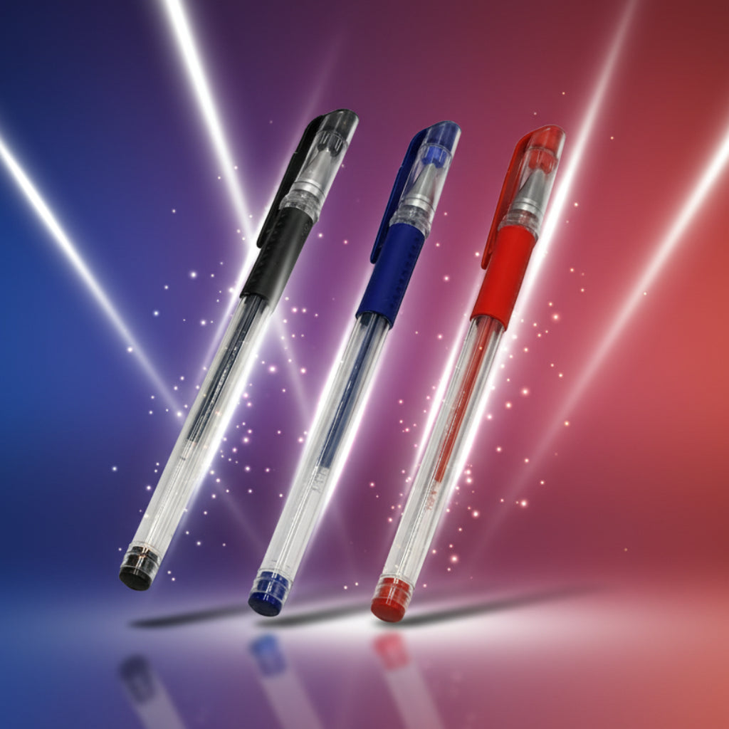 24pcs Ballpoint Pen Set with Refills – Black, Blue & Red Ink