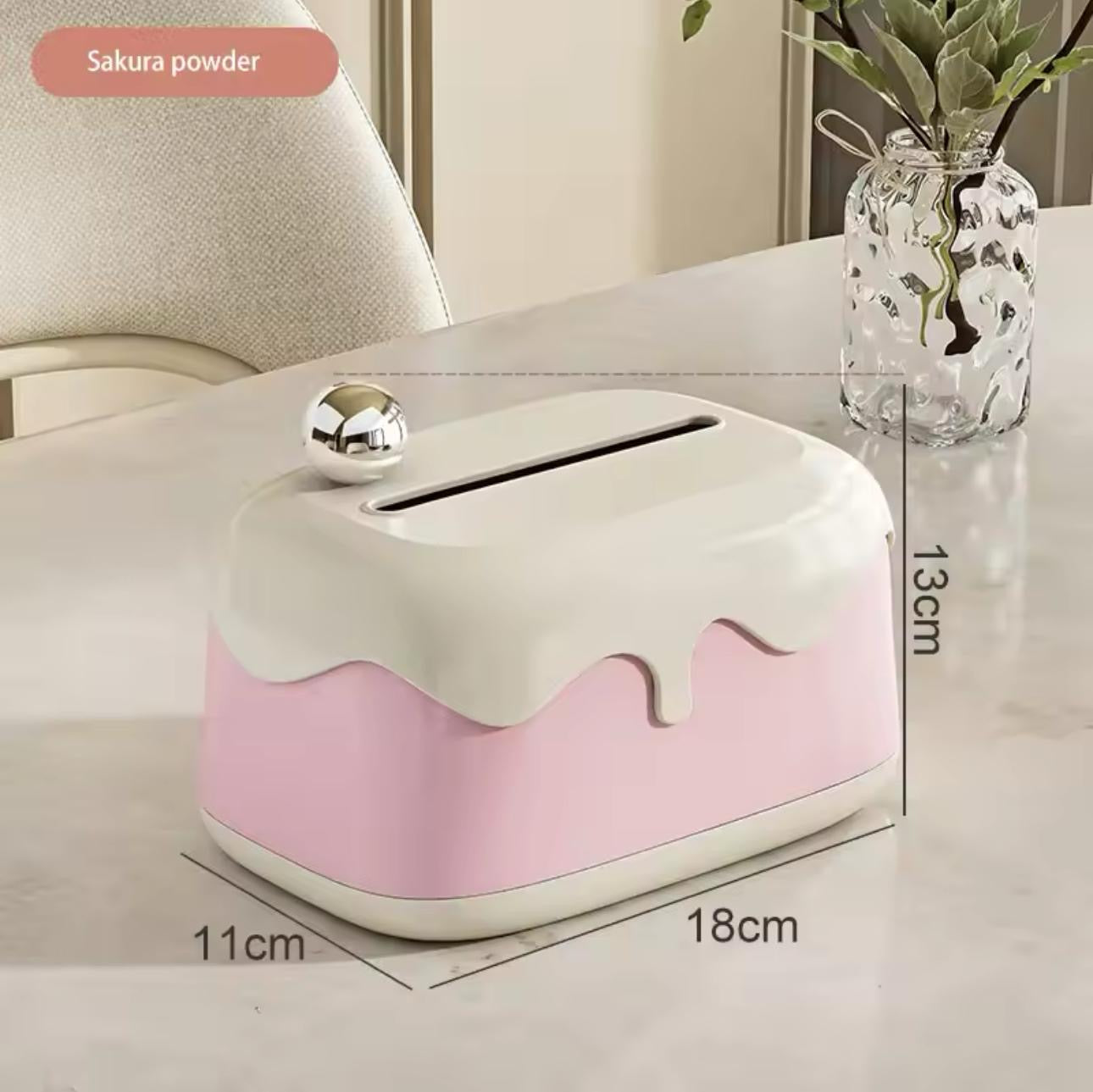 Cute Cream-Style Tissue Box – Decorative Cake Design for Living Room & Desktop