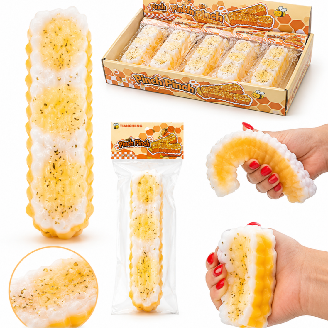 Squishy Honey Stick – Honeycomb Squeeze Stress Relief Toy 1pc