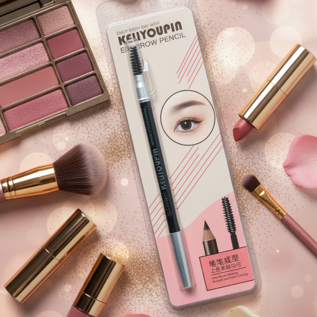 Soft Power Eyebrow Pencil – Dual-Ended Brow Defining Pencil with Built-in Spoolie Brush – Smudge-Proof, Natural Matte Finish Eye Makeup