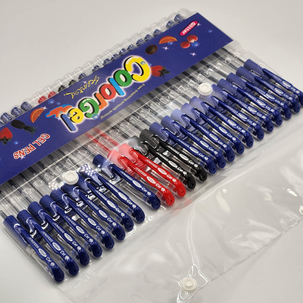 24 pcs set Ballpoint Pens + Fill Set Black Blue Red Ink Bullet 0.5mm Gel Pens School And Office Supplies Stationery