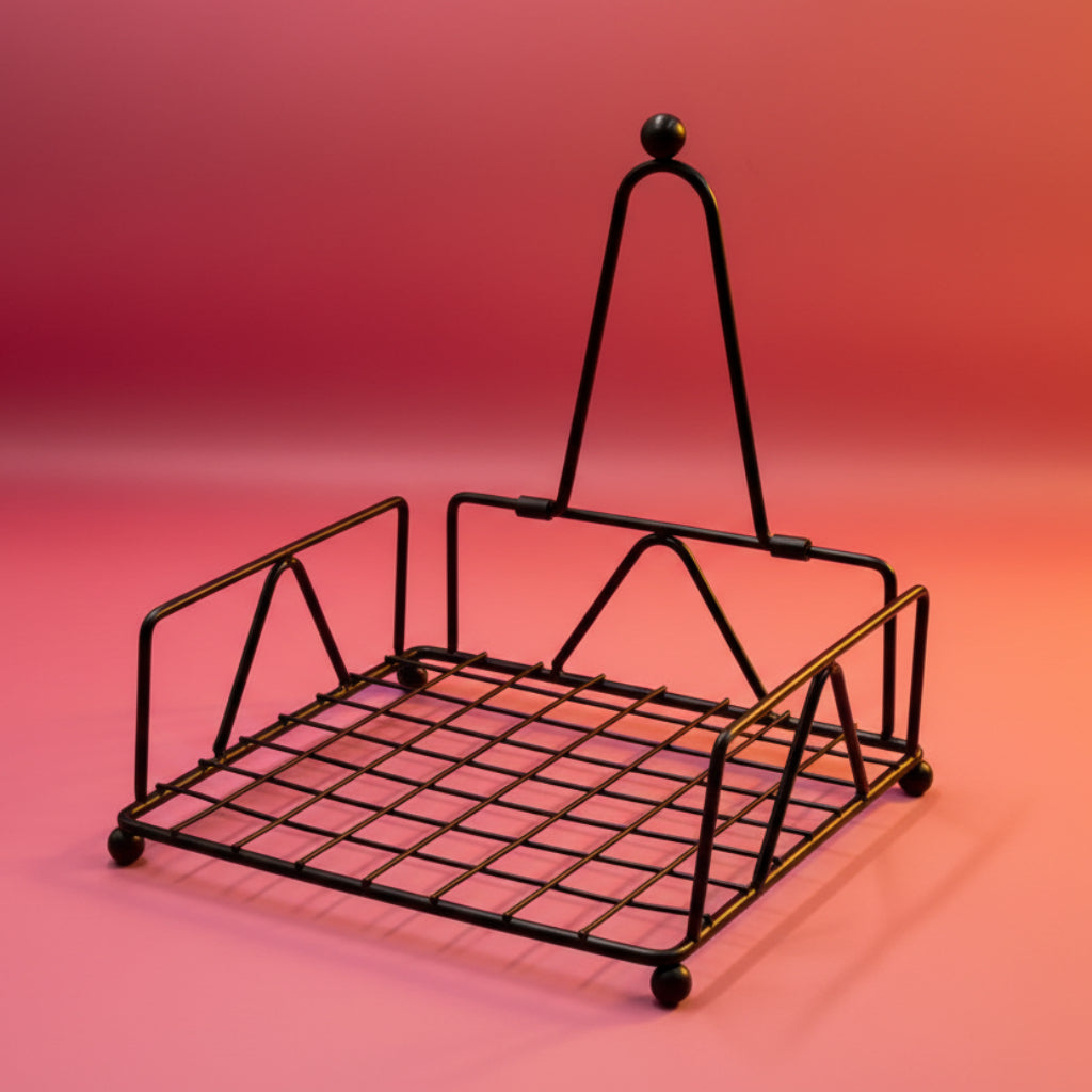 Black Metal Decorative Paper Tissue Napkin Holder Paper for Wedding Restaurant Bathroom Kitchen,Tissue holder