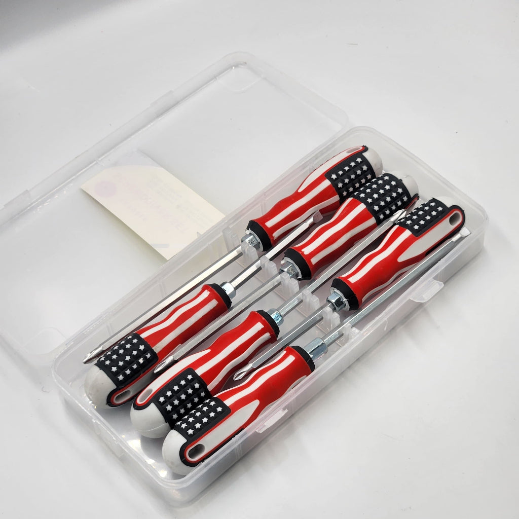 6-Piece Dual-Use Telescopic Screwdriver Set – National Flag Design