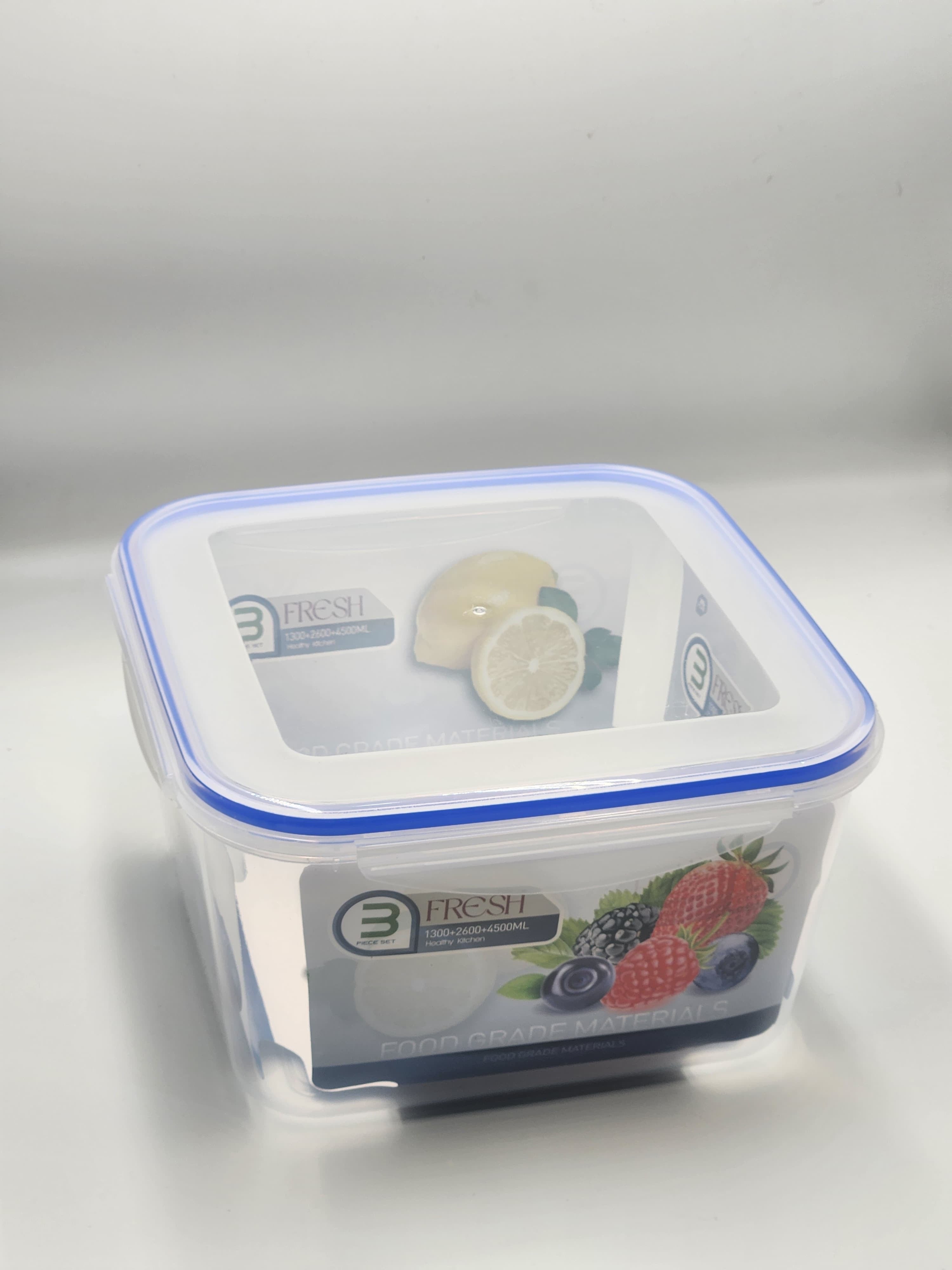 مجموعة حاويات تخزين الطعام الشفافة المكونة من 3 قطع - منظم مطبخ محكم الغلق متعدد الأحجام