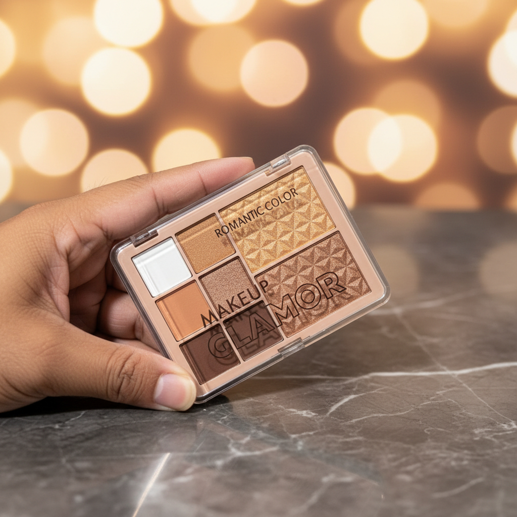 Romantic Color Makeup Glamor Palette – Versatile Eyeshadow & Face Shimmer