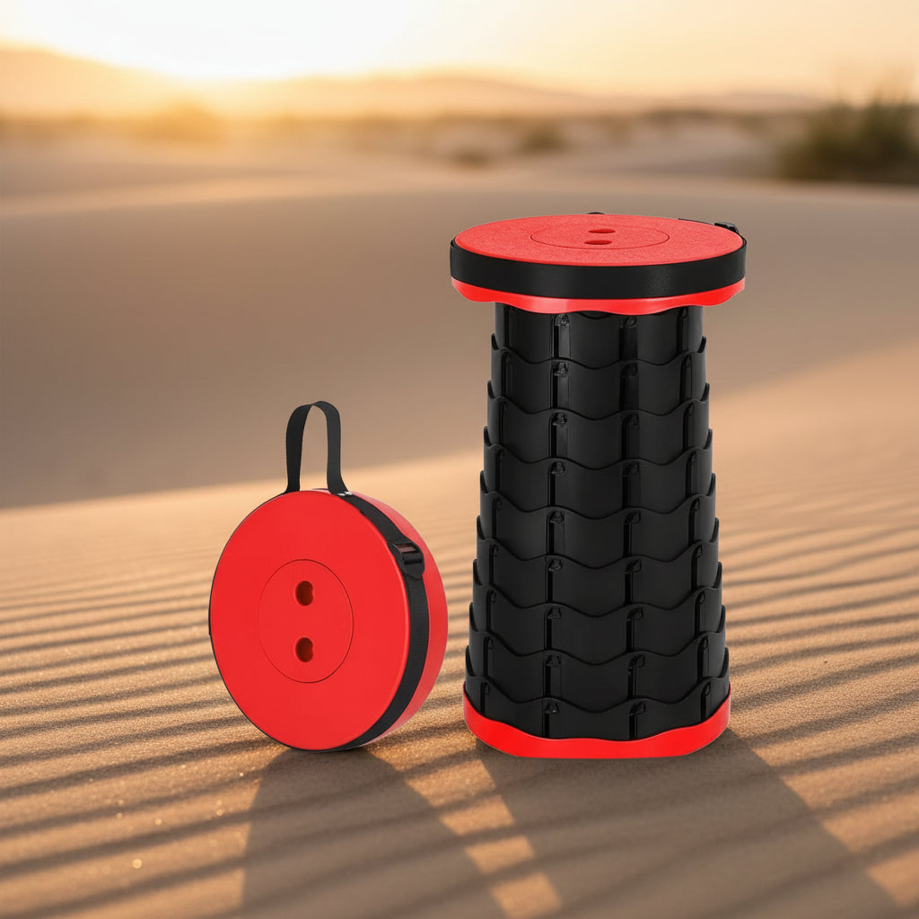 Ultra-Light Folding Stool – Adjustable Height Portable Outdoor Camping Chair