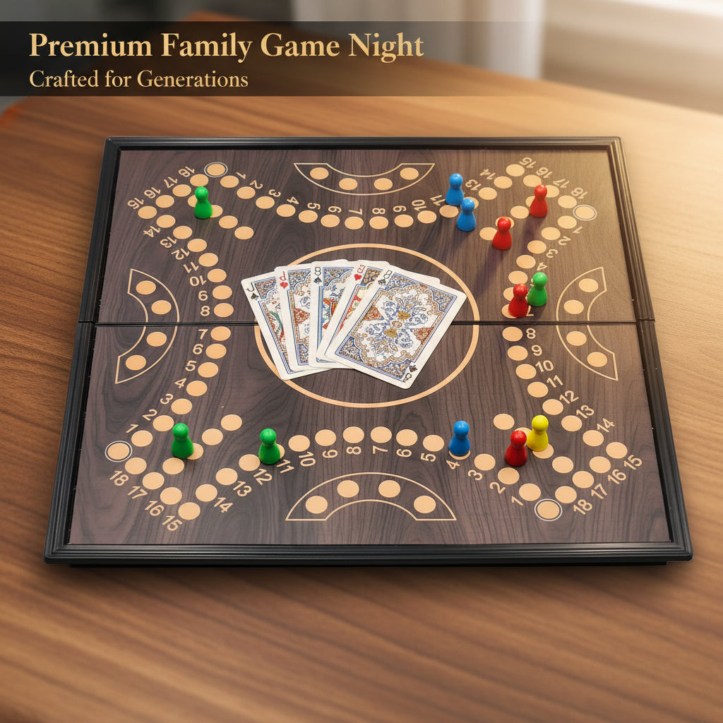 لعبة جاكارو اللوحية - لوح خشبي قابل للطي لعدد 2-4 لاعبين..