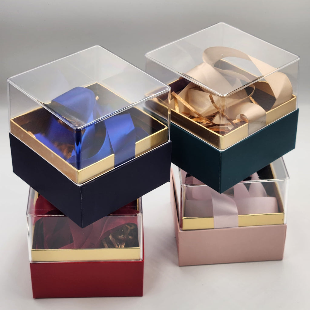 Gift Box Acrylic ( Size 10 x 10 CM )Clear Plastic Gift box