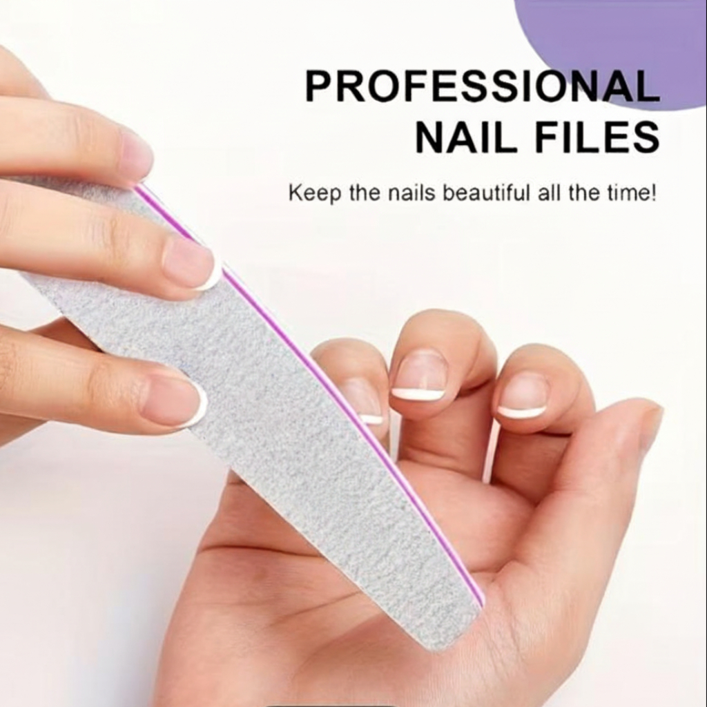 Professional Curved Nail Buffer & File – Heavy-Duty Emery Board for Acrylic, Gel, Dip Powder, and Natural Nails