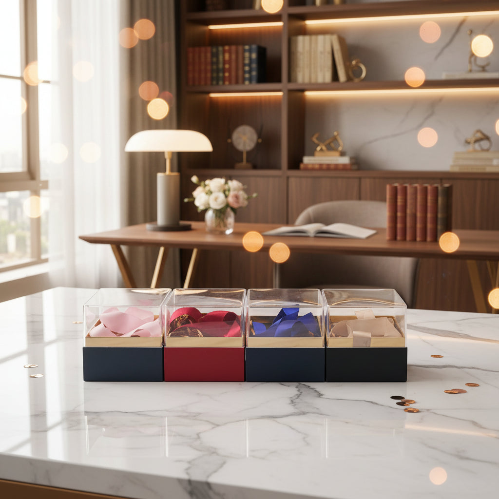 Gift Box Acrylic ( Size 10 x 10 CM )Clear Plastic Gift box