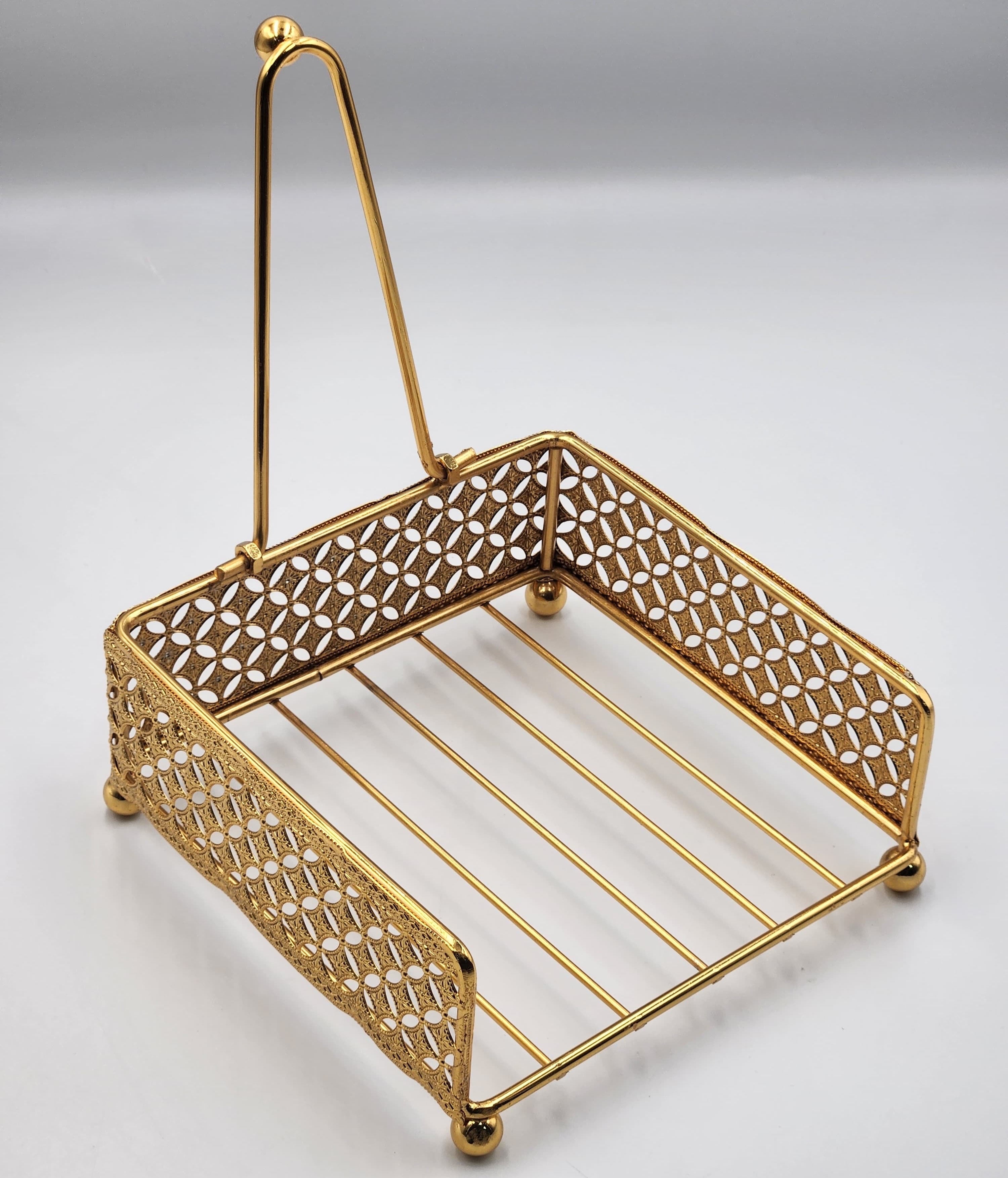 حامل مناديل مربع ذهبي – رف مناديل ومناديل زخرفية للمنزل والمقهى