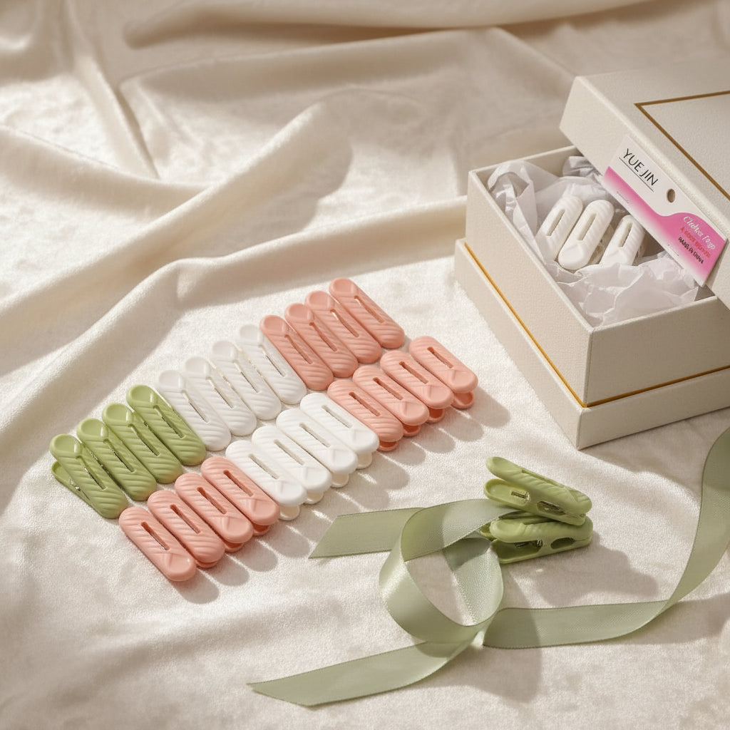 24pcs Colorful Plastic Clothes Clips – Durable & Windproof for Home and Travel