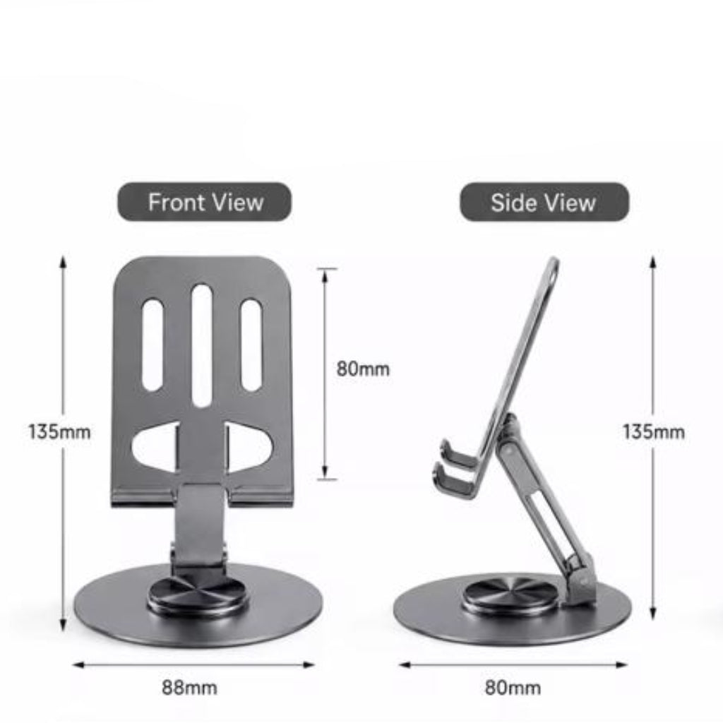 360° Rotatable Metal Tablet & Phone Stand Foldable Desktop Mount Bracket