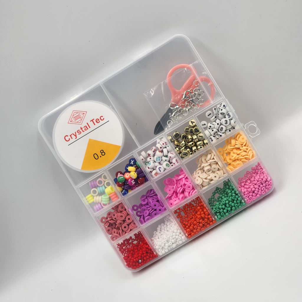 DIY Soft Clay Acrylic Letter Necklace And Bracelet Jewelry Making Bead Accessories.