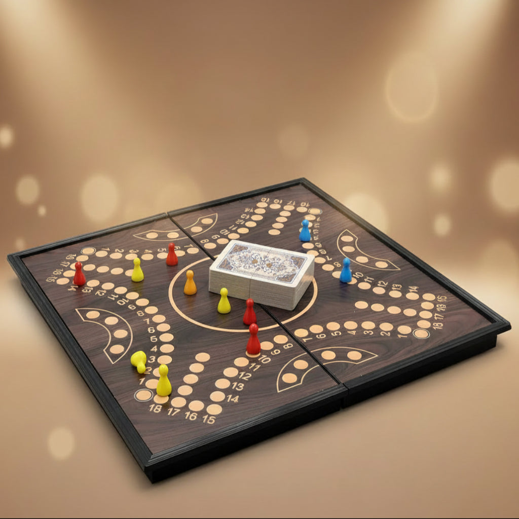 Jackaroo Board Game - 2-4 Player Wooden Foldable Board..