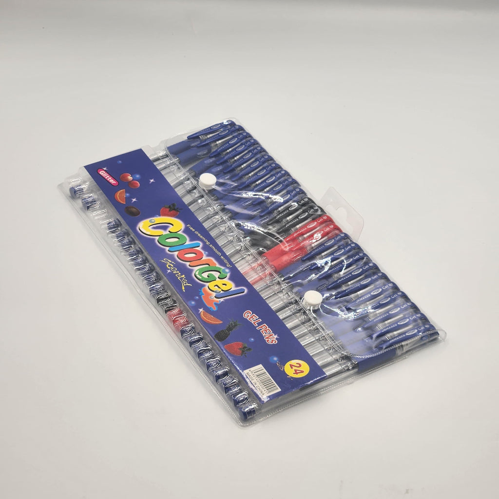 24pcs Ballpoint Pen Set with Refills – Black, Blue & Red Ink