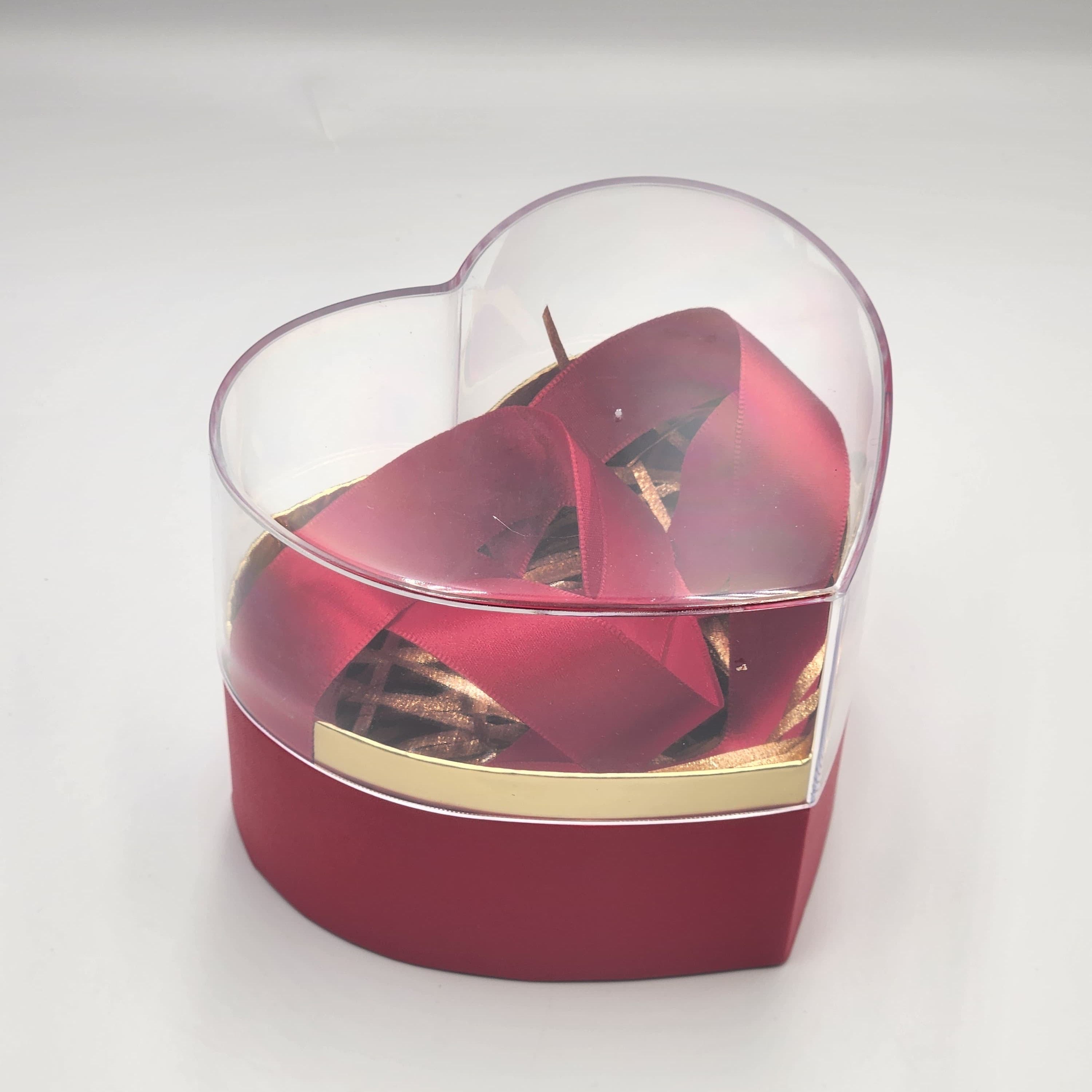 Red Heart Gift Box ( Size 14 x 11 CM ) Candy Box Paper Heart Shaped Gift Packing Box With Cover And Ribbon For Wedding Bridal Shower