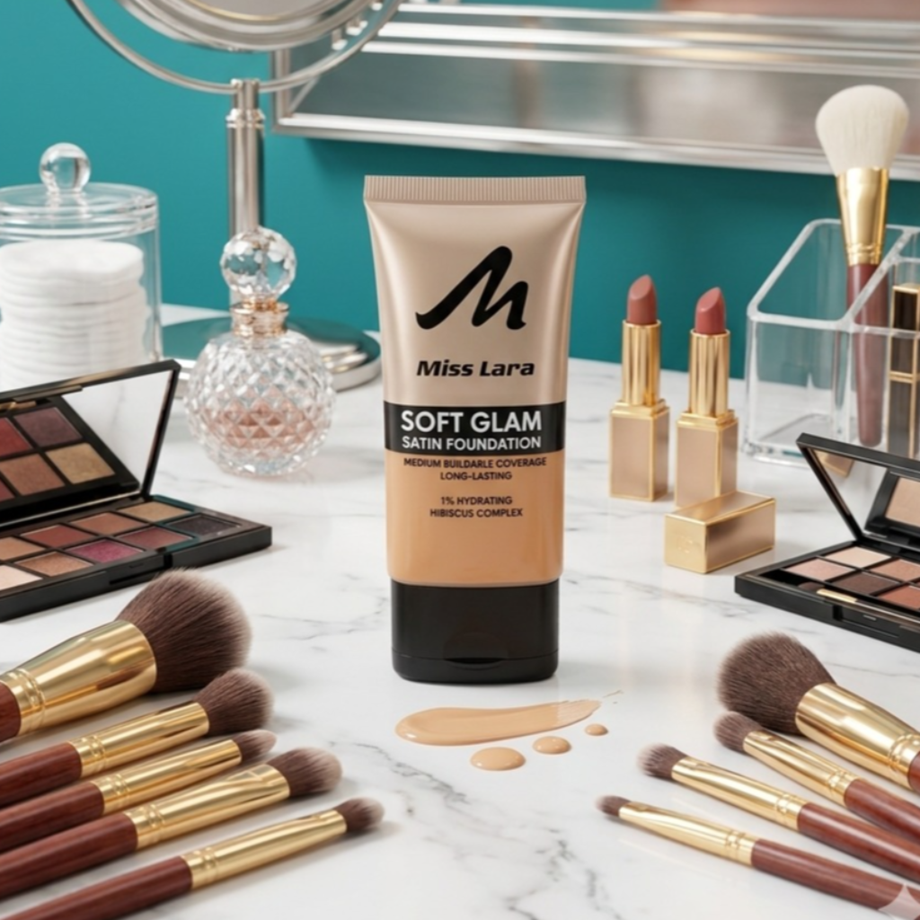 Miss Lara Soft Glam Satin Foundation – Medium Buildable Coverage Liquid Base