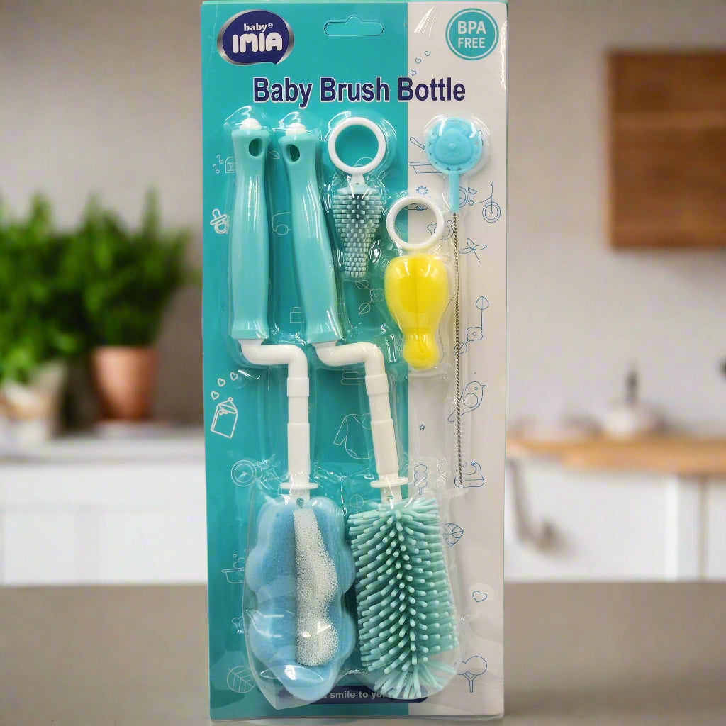 5-Piece Baby Bottle Cleaning Brush Set โ Multi-Use Bottle, Nipple & Straw Brushes