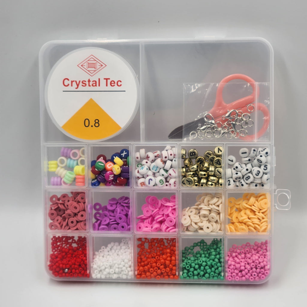 DIY Soft Clay Acrylic Letter Necklace And Bracelet Jewelry Making Bead Accessories.