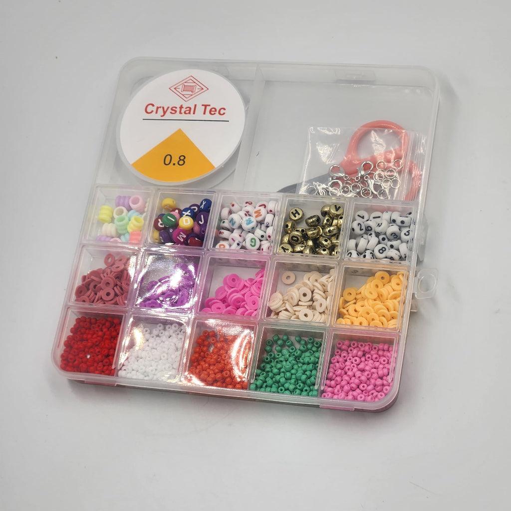 DIY Soft Clay Acrylic Letter Necklace And Bracelet Jewelry Making Bead Accessories.