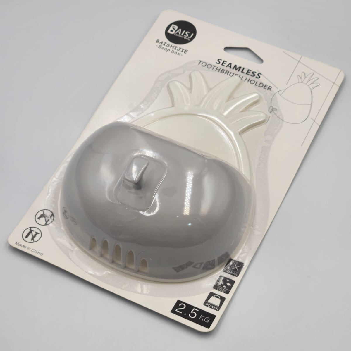 منظم الحمام المثبت على الحائط - معجون أسنان بدون حفر وحامل مشط