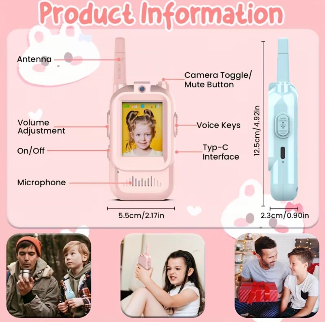 Children Video Walkie Talkie – Rechargeable Long-Range Kids Walkie Talkie