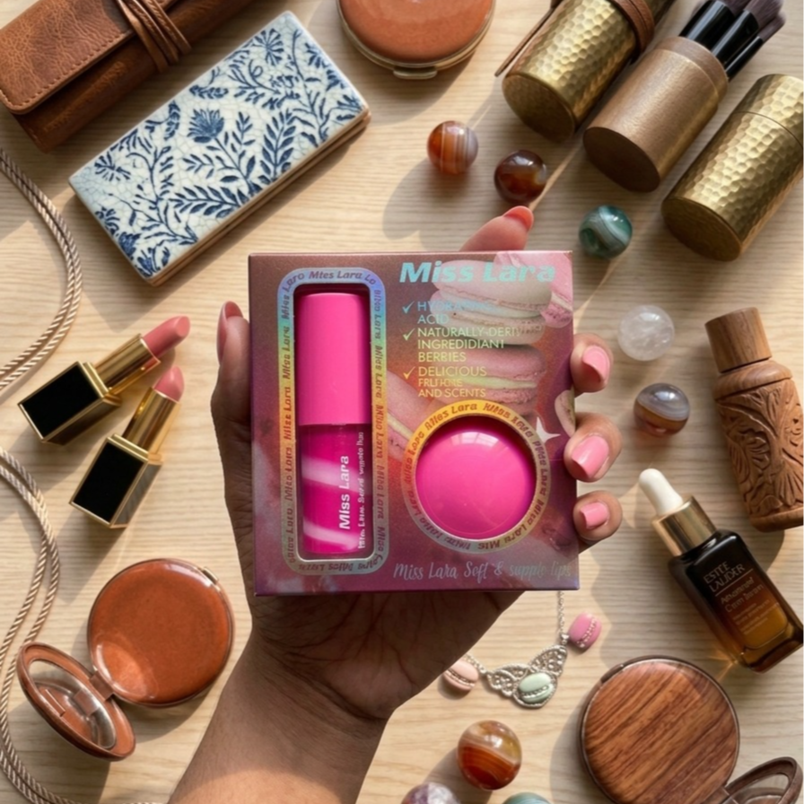 Miss Lara Soft & Supple Lips Duo Set – Macaron Infused Lip Care Kit