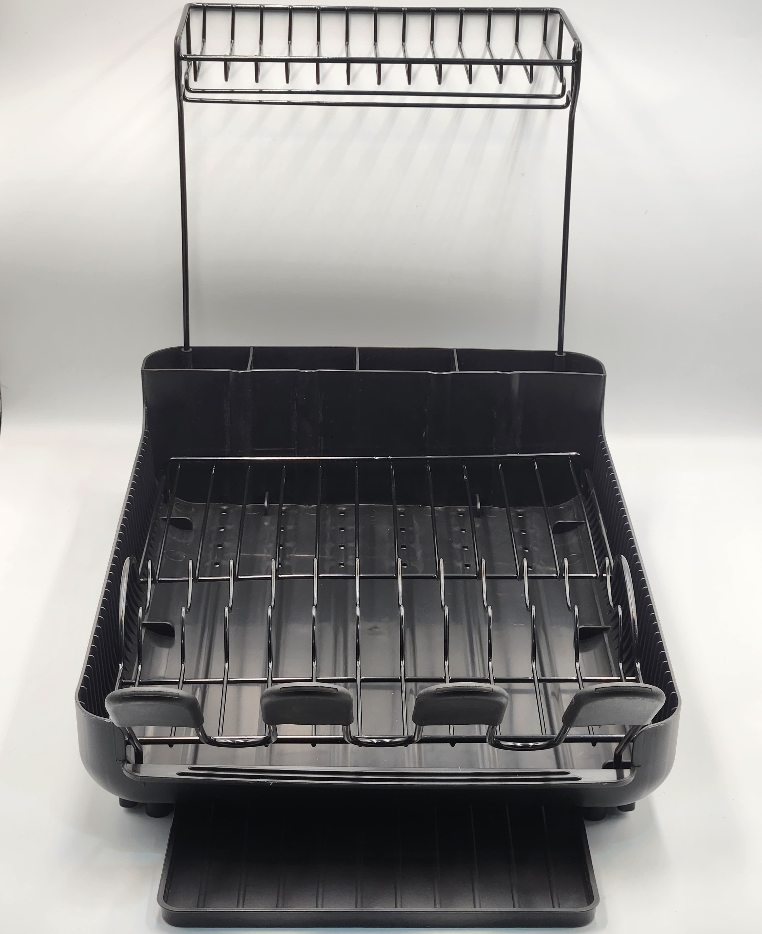 رف تجفيف الأطباق الفاخر بطبقتين – منظم المطبخ الذكي | اوكا على الانترنت