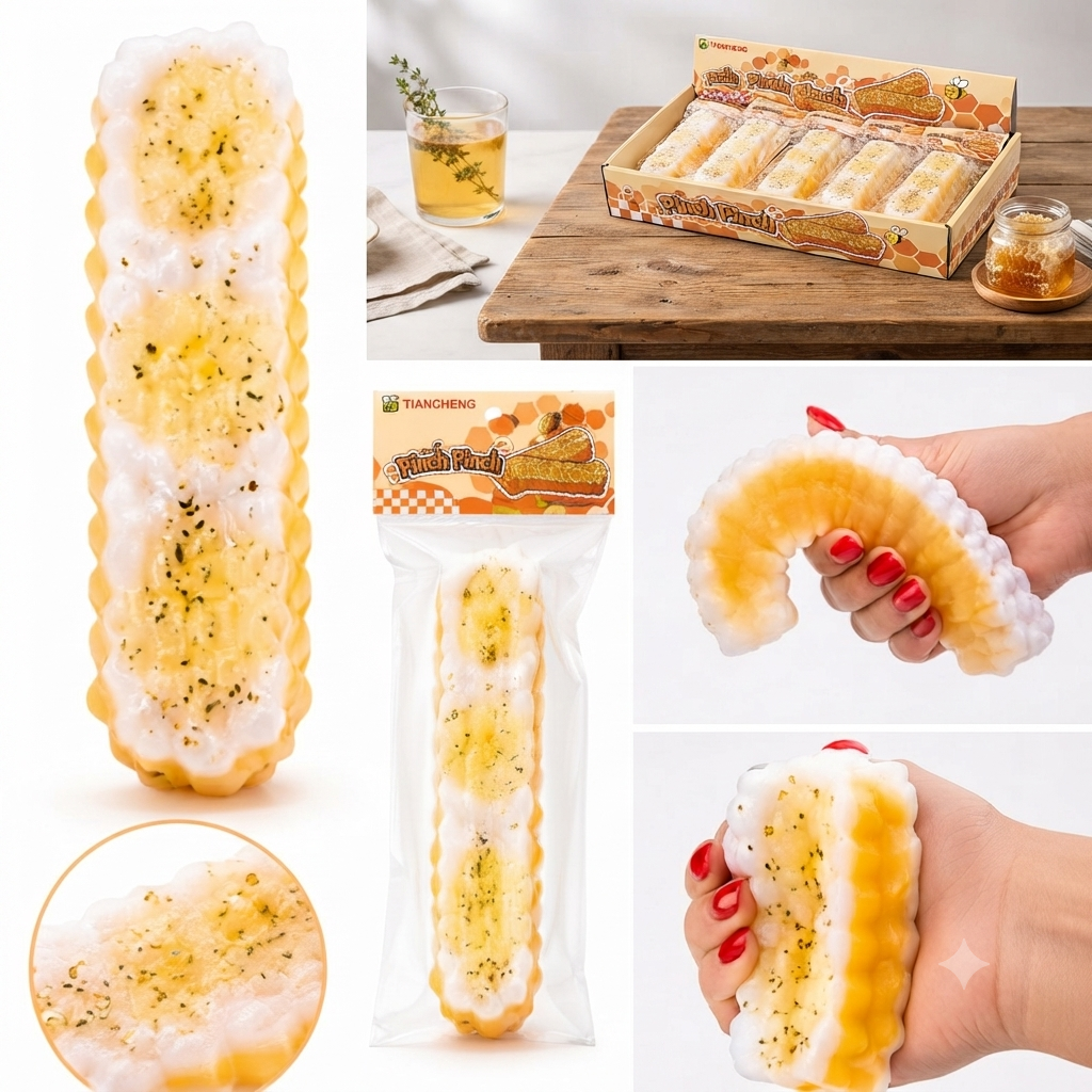 Squishy Honey Stick – Honeycomb Squeeze Stress Relief Toy 1pc