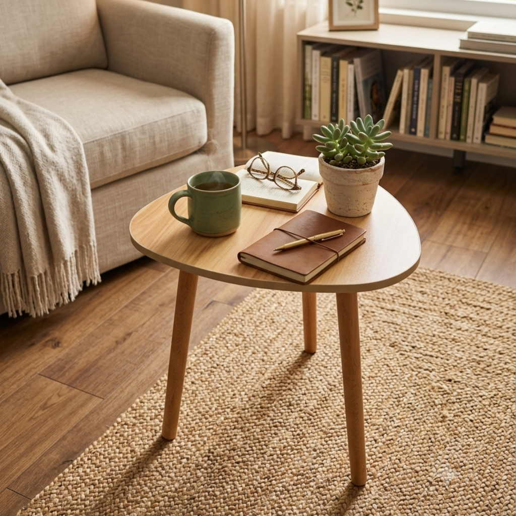 Mini Wooden Table – Compact Multipurpose Desktop & Bedside Stand