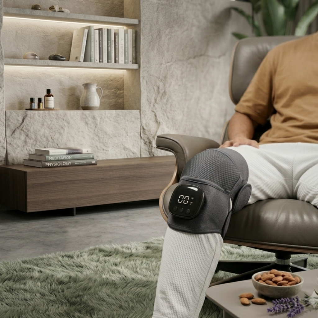 Smart Knee Massager with Heat and Vibration – Cordless Electric Knee Brace Wrap for Joint Comfort