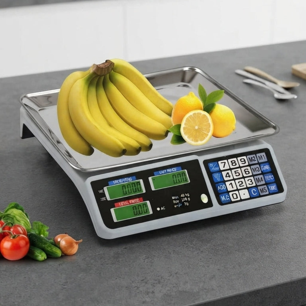 Digital Price Computing Scale with Stainless Steel Tray – 40kg Capacity