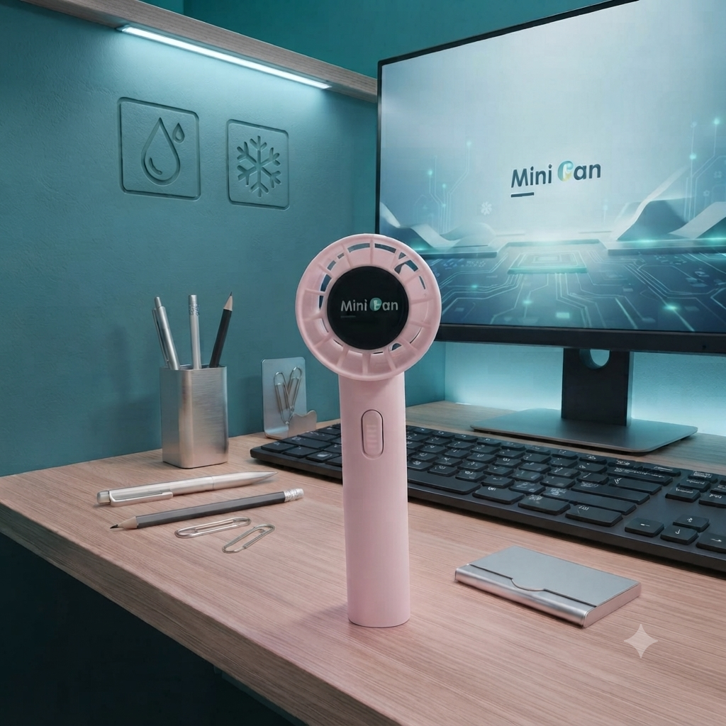 Rechargeable Handheld Mini Fan – 3-Speed Portable Air Cooling Fan for Home, Office & Travel