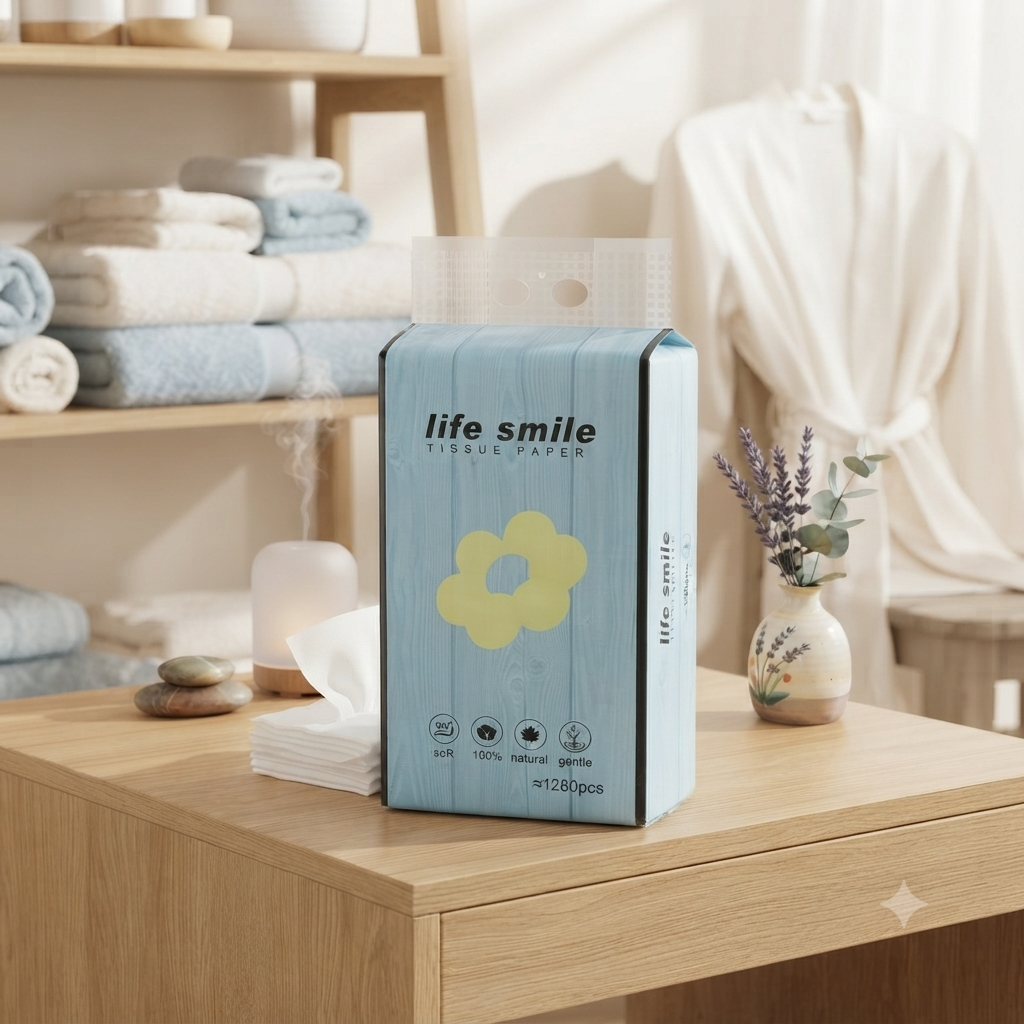 1280 Hanging Tissue Sheets – Soft Facial Tissue Pack for Home, Office