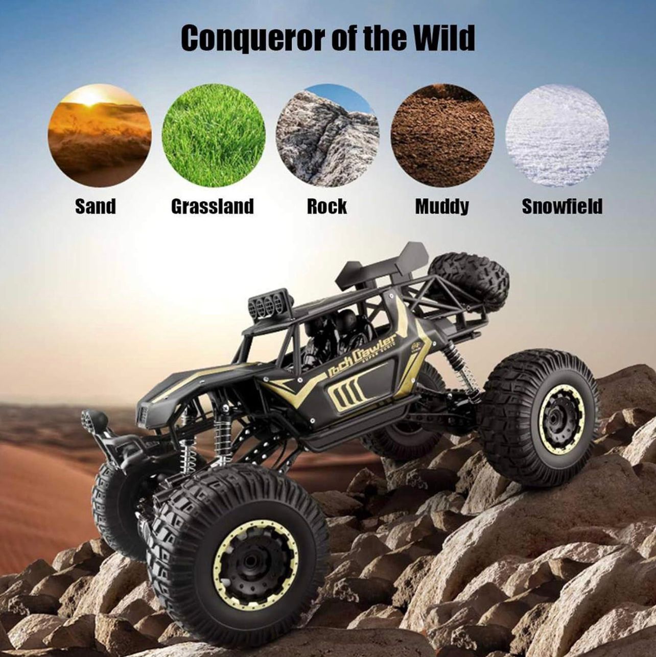 1:8 62Cm Large RC Car 4WD Remote Control Climbing Car 2.4Ghz RC Toys Truck High Speed Off-Road Toys for Kid Gift, Black
