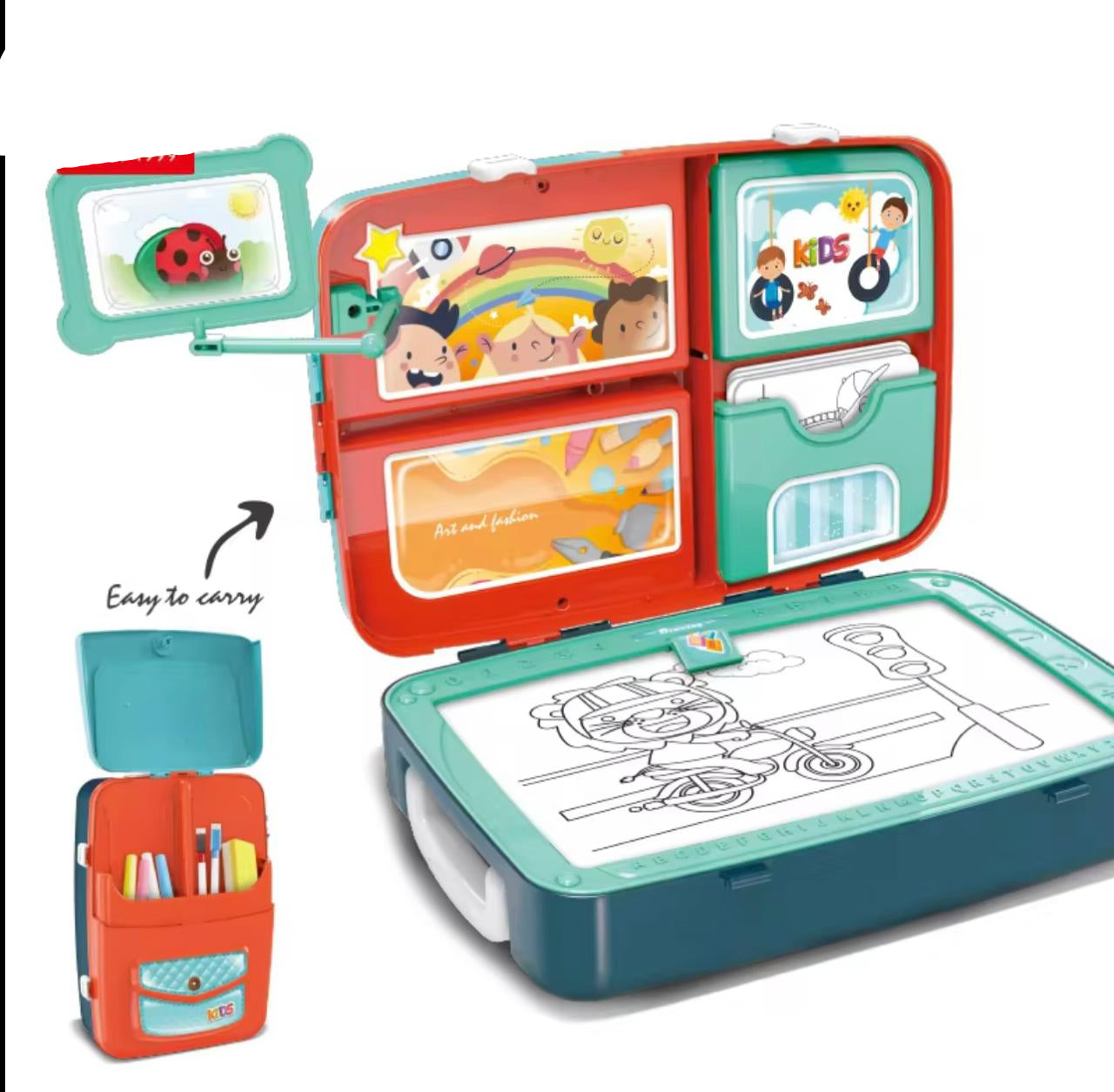 Backpack 3 in 1 Creative Learning Toys Drawing Set Kids Painting Set Educational Writing Board Game Toy