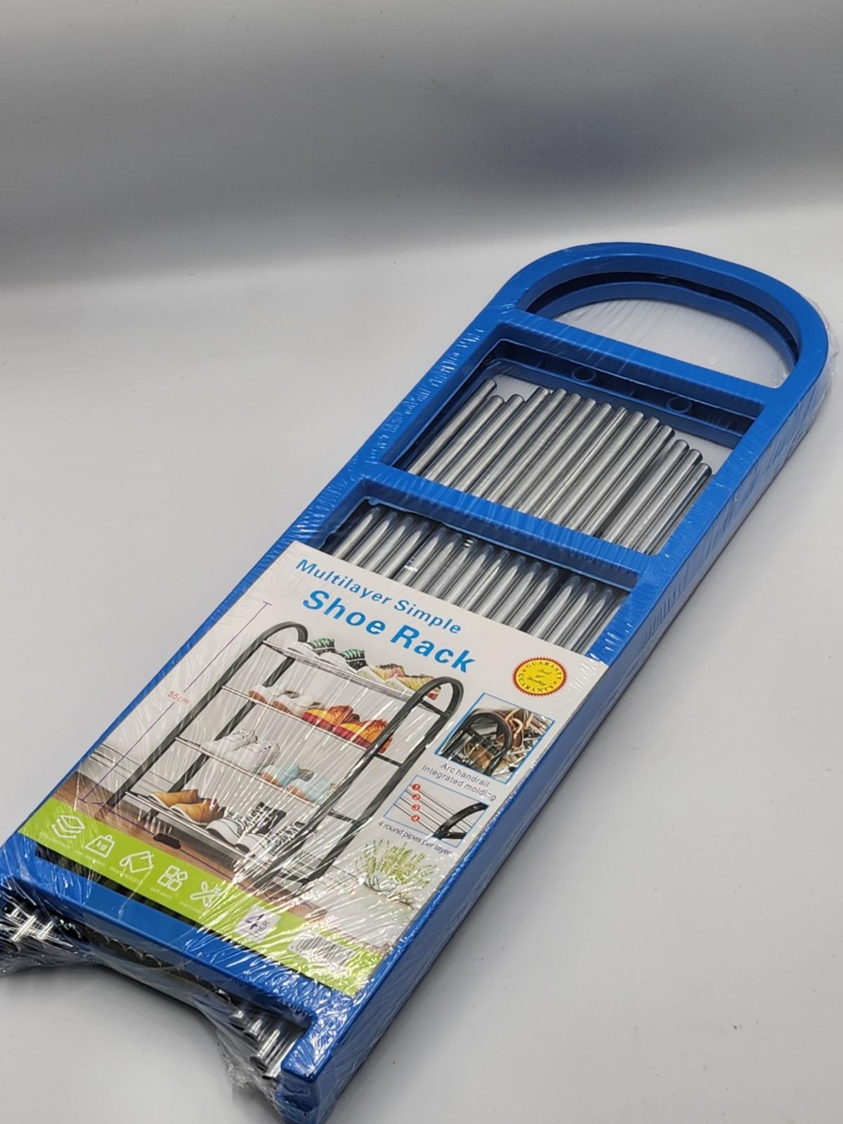 4-Tier Stainless Steel Shoe Rack – Space-Saving Organizer for Home & Entrance