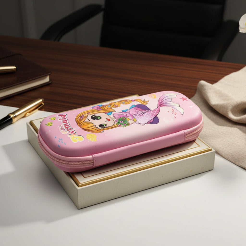 Mermaid & Unicorn 3D Pencil Case – Cute Cartoon Stationery Organizer