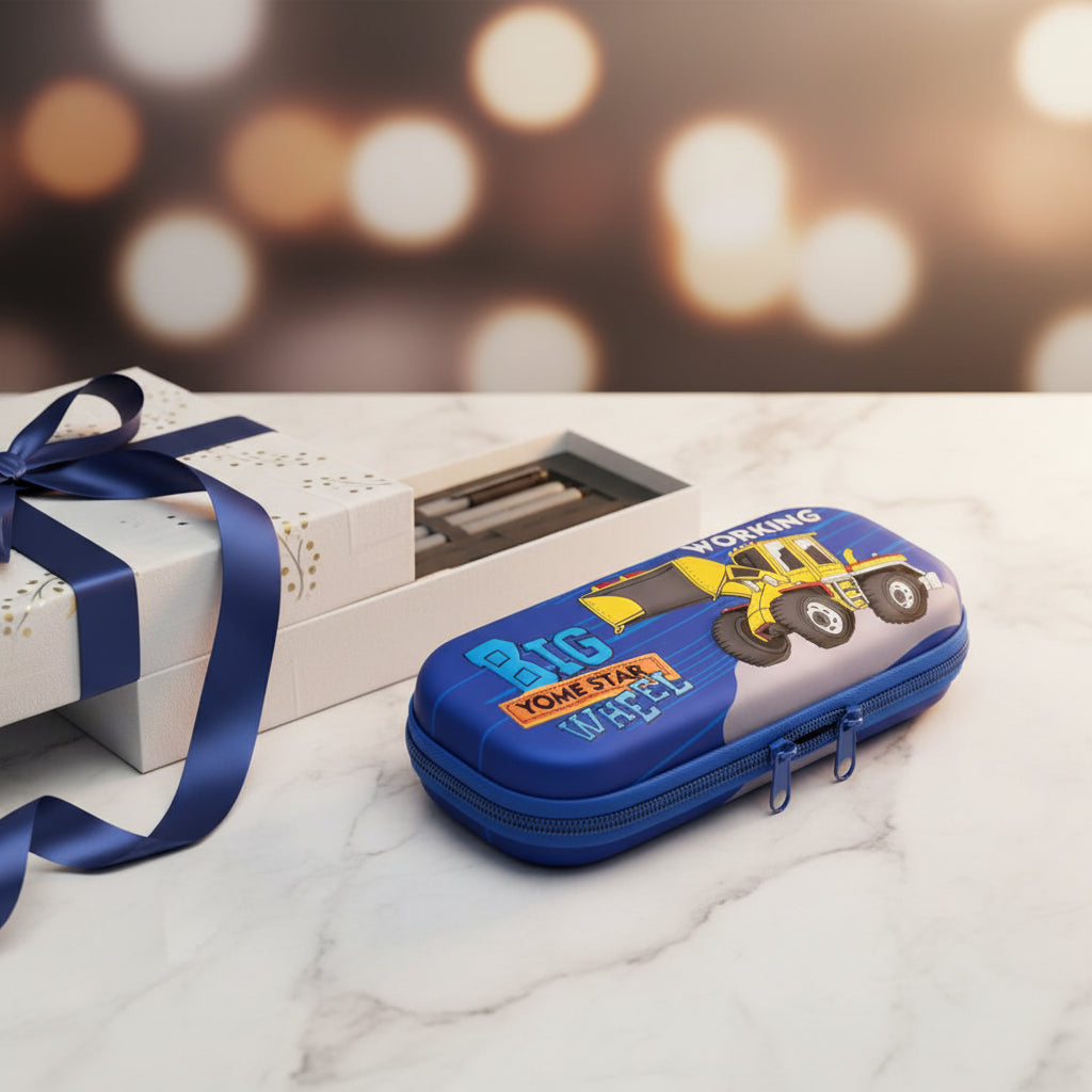 Excavator Print Pattern Pencil case,Pen Box