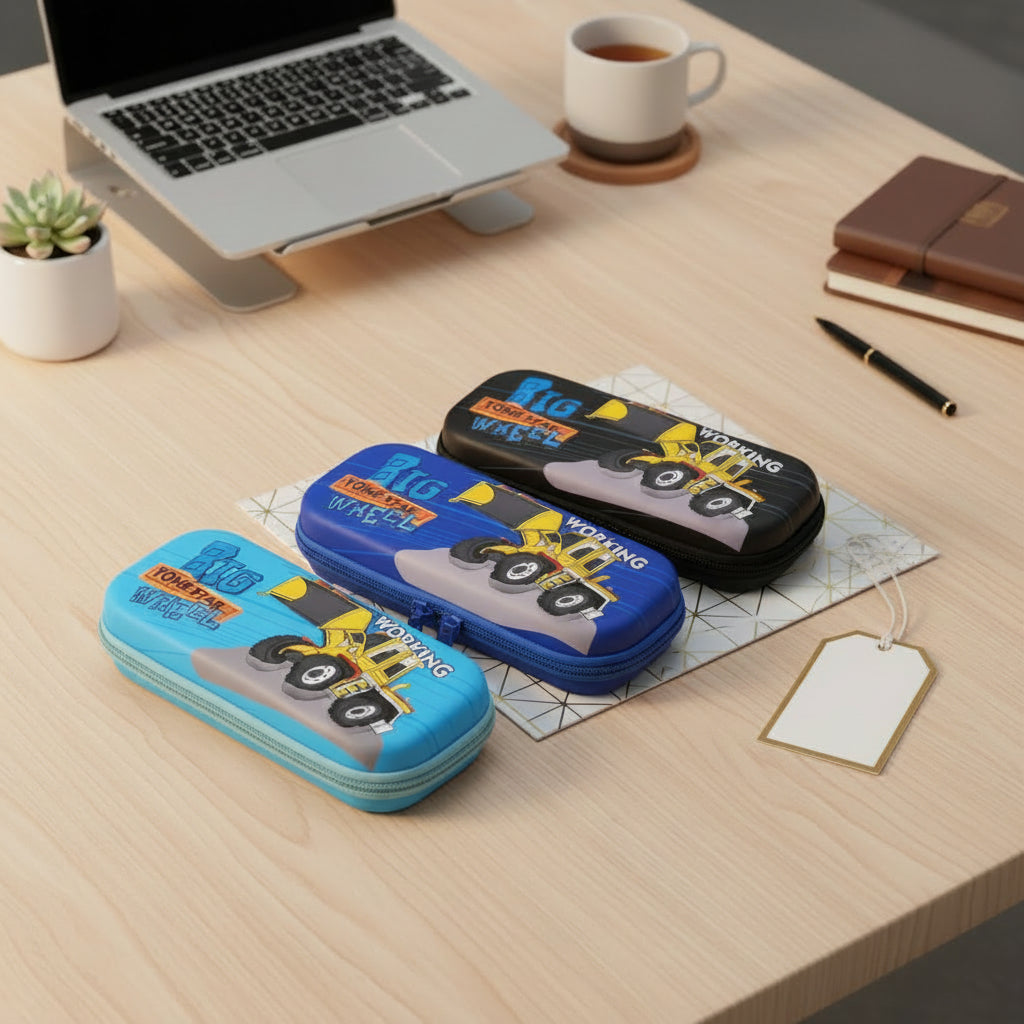 Excavator Print Pattern Pencil case,Pen Box