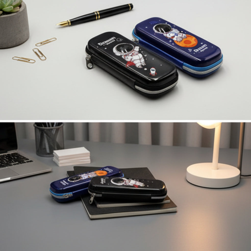 Space Explorer 3D Pencil Case, Large Capacity Multifunctional Portable Storage with Astronaut Design for Home and Office Use