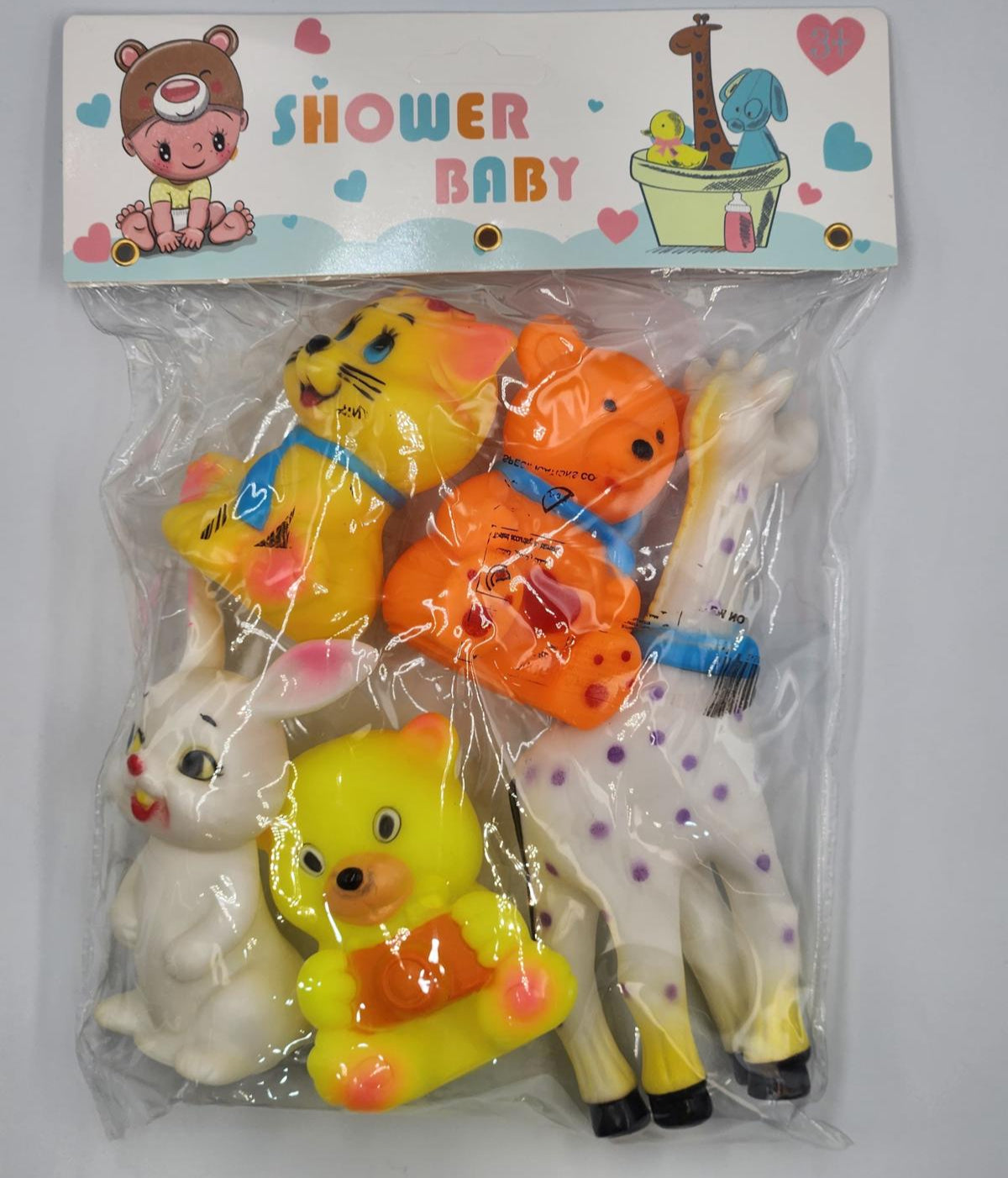 5 ps Set Baby Animal Squeaky Toys – Safe & Fun for Little Hands