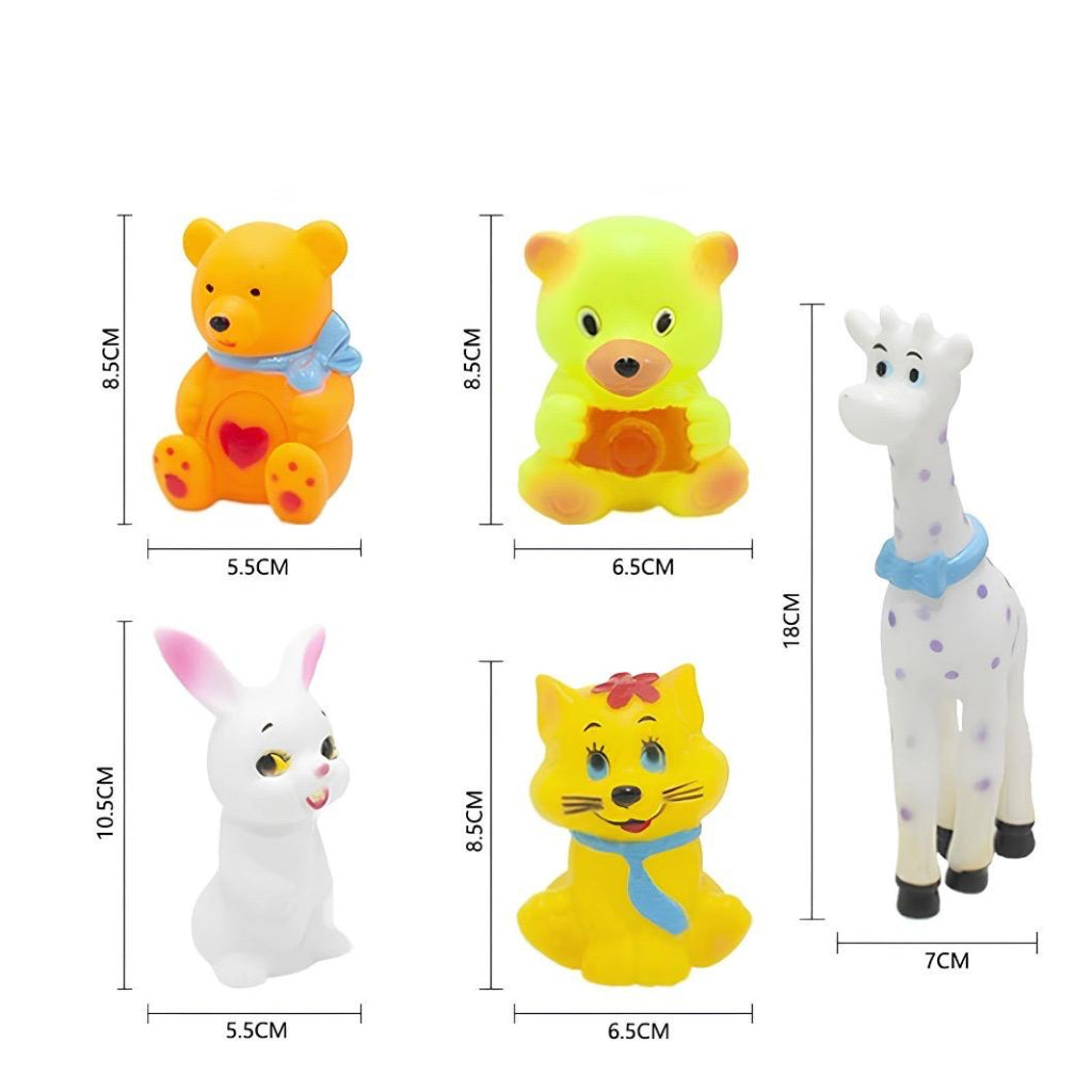 5 ps Set Baby Animal Squeaky Toys – Safe & Fun for Little Hands