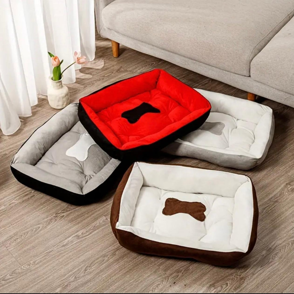Luxurious Square Pet Bed for Large Dogs & Cats - Soft Polyester Fiber, Cozy Sleeping Sofa Mat, Pet House