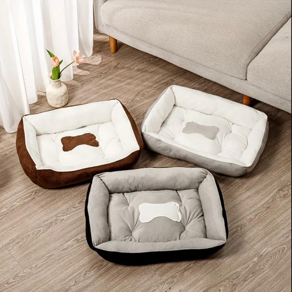Luxurious Square Pet Bed for Large Dogs & Cats - Soft Polyester Fiber, Cozy Sleeping Sofa Mat, Pet House