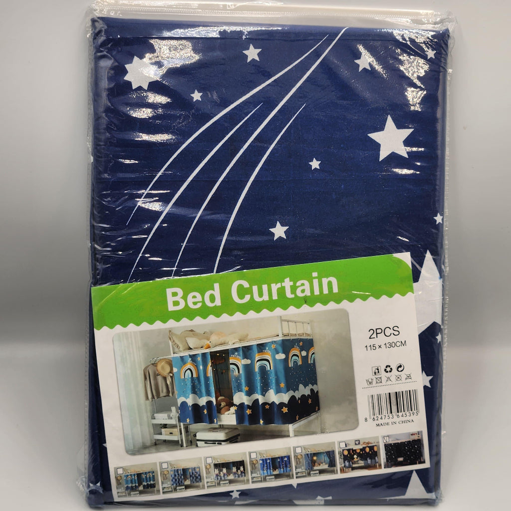 2 ps Set (Size 115- 130 CM ) Privacy Bed Curtain - Lightweight, Machine Washable Fabric for Home & Dorm Decor