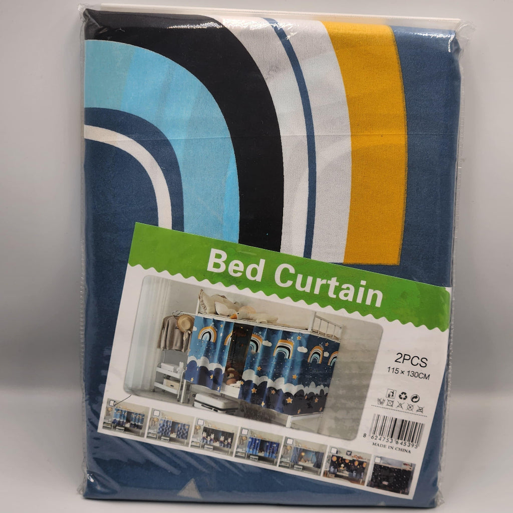 طقم ستارة سرير للخصوصية مكون من قطعتين (مقاس 115 - 130 سم) - قماش خفيف الوزن وقابل للغسل في الغسالة لديكور المنزل والنوم