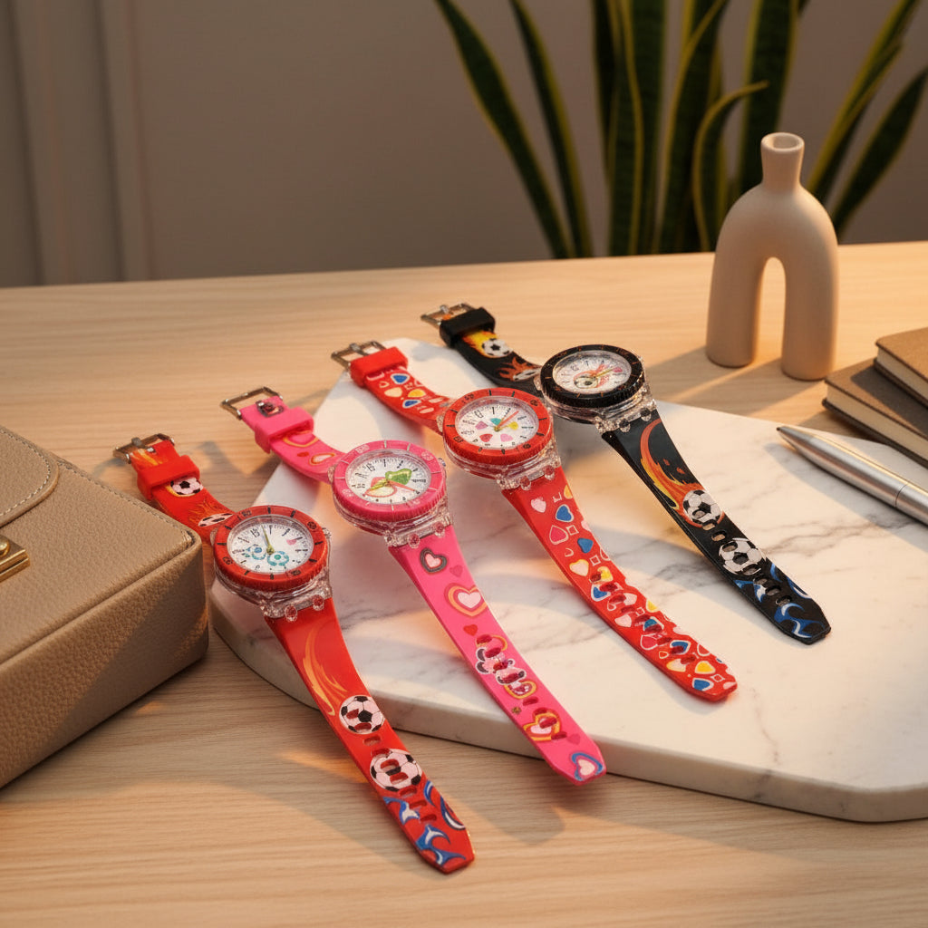 مجموعة ساعات كارتون للأطفال - ساعات ممتعة وملونة وتعليمية للأطفال